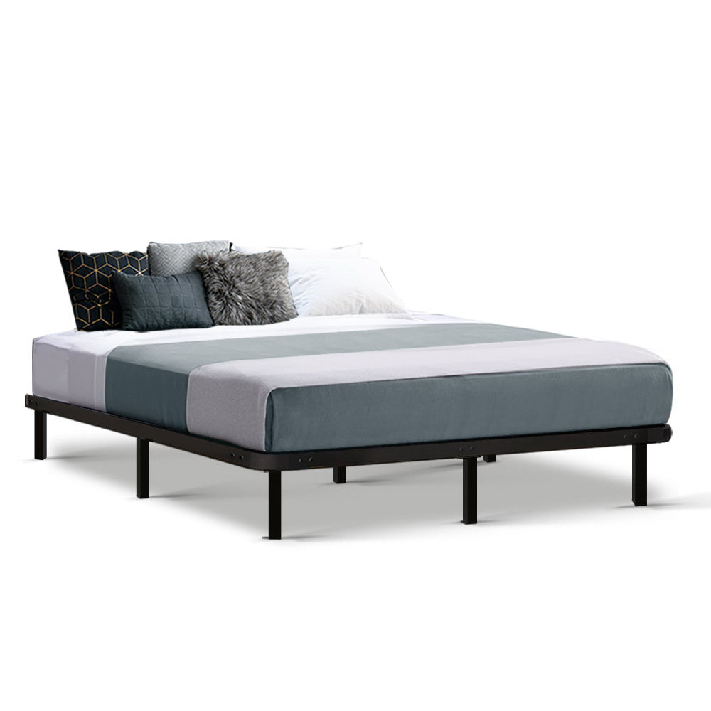 Artiss Double Size Metal Bed Base Frame - Black