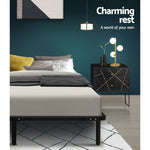 Artiss Double Size Metal Bed Base Frame - Black