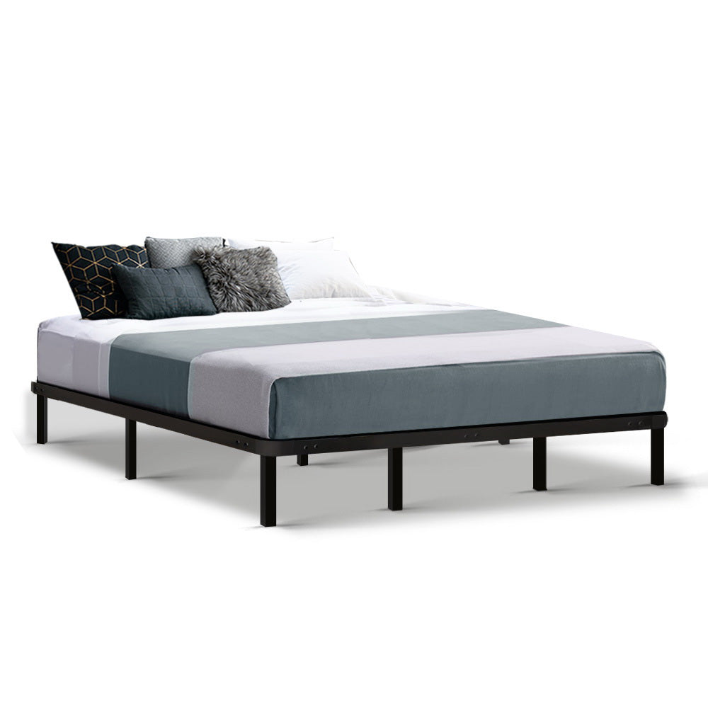 Artiss King Size Metal Bed Base - Black