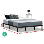 Artiss King Size Metal Bed Base - Black