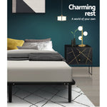 Artiss King Size Metal Bed Base - Black