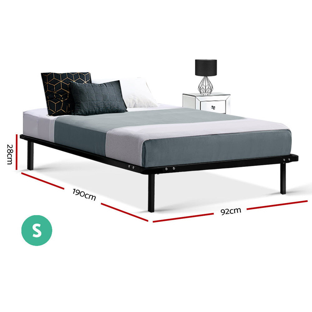 Artiss Single Size Metal Bed Frame - Black