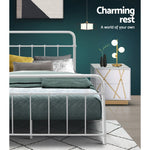 Artiss Double Size Metal Bed Frame - White