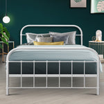 Artiss Double Size Metal Bed Frame - White