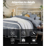Artiss Queen Size Metal Bed Frame - White