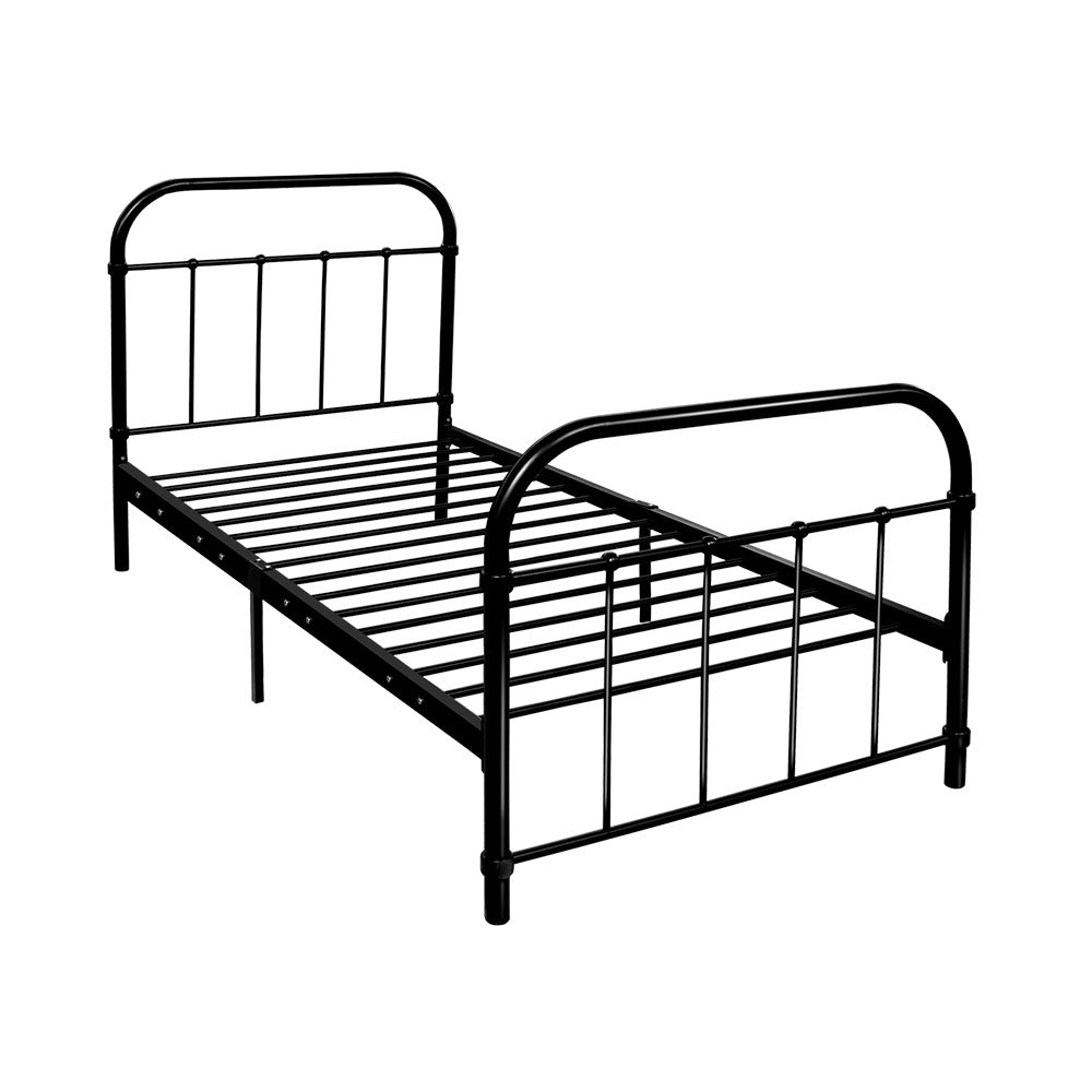 Artiss Metal Bed Frame SINGLE Metal Size Mattress Base Platform Foundation Black