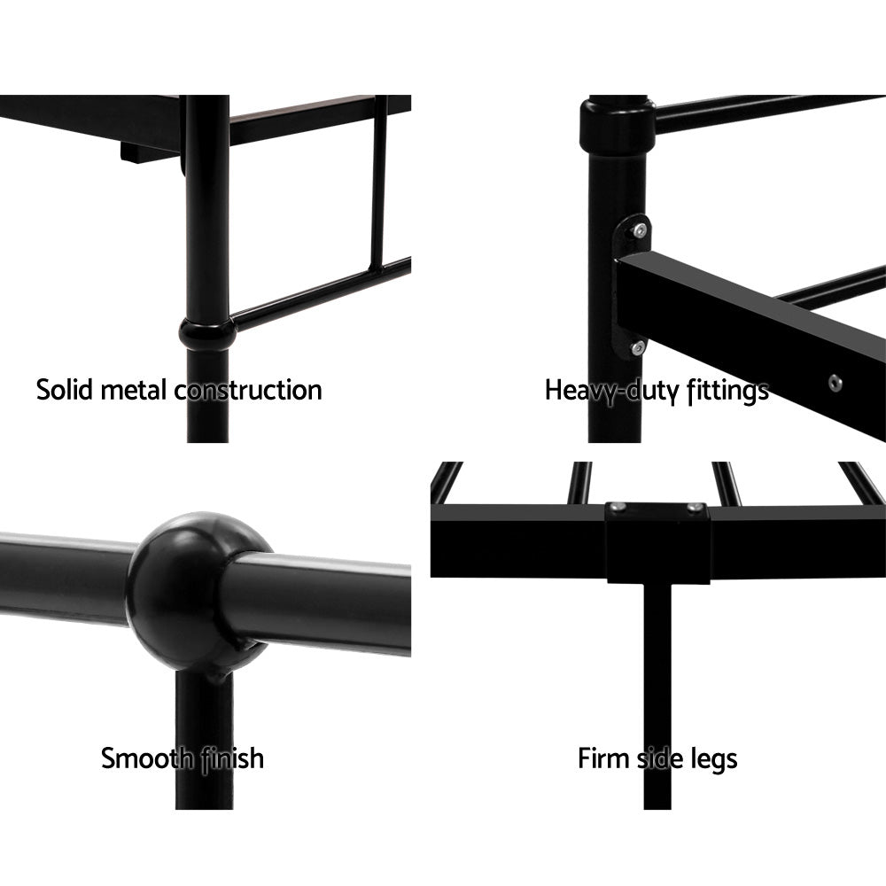 Artiss Metal Bed Frame SINGLE Metal Size Mattress Base Platform Foundation Black