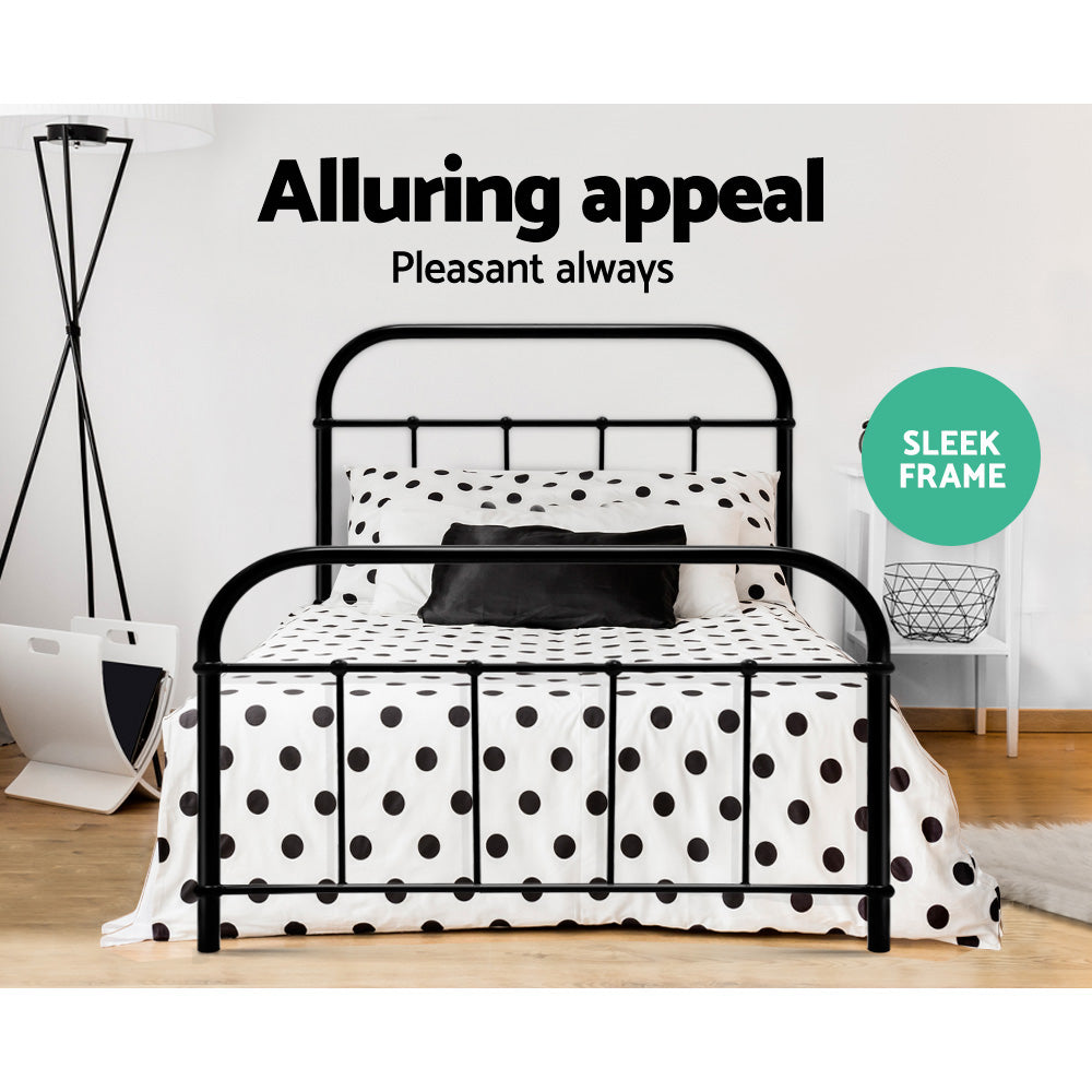 Artiss Metal Bed Frame SINGLE Metal Size Mattress Base Platform Foundation Black