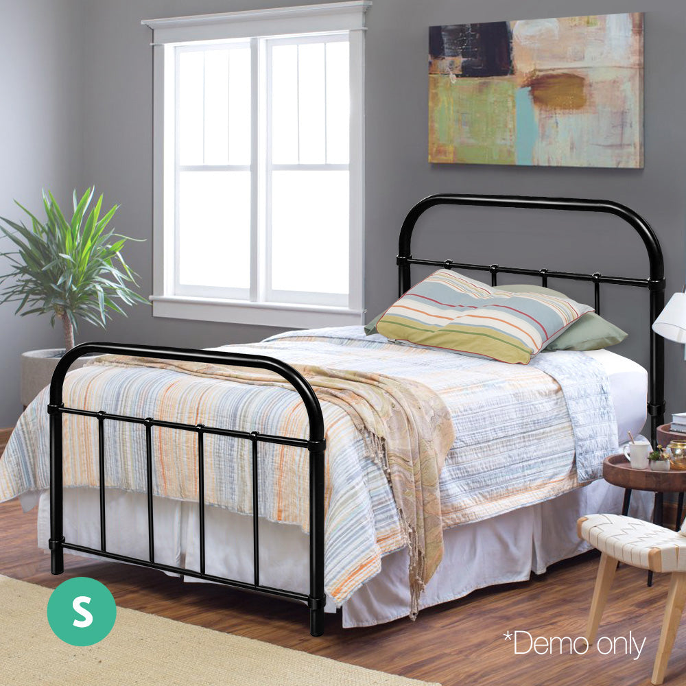 Artiss Metal Bed Frame SINGLE Metal Size Mattress Base Platform Foundation Black