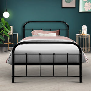 Artiss Metal Bed Frame SINGLE Metal Size Mattress Base Platform Foundation Black