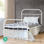 Artiss Metal Single Bed Frame - White