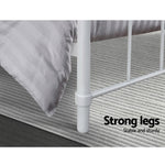 Artiss Bed Frame SINGLE Size Metal Bed Mattress Base Platform Foundation White LEO