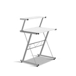 Artiss Corner Metal Pull Out Table Desk - White