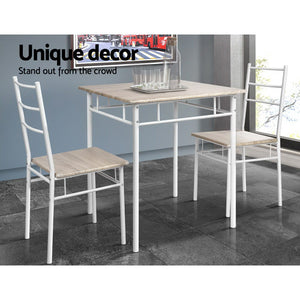 Artiss 3 Piece Dining Set - Natural