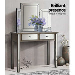 Artiss Mirrored Furniture Dressing Console Hallway Hall Table Drawers Sidebaord