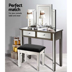 Artiss Mirrored Furniture Dressing Table Dresser Mirror Stool Chest of Drawers