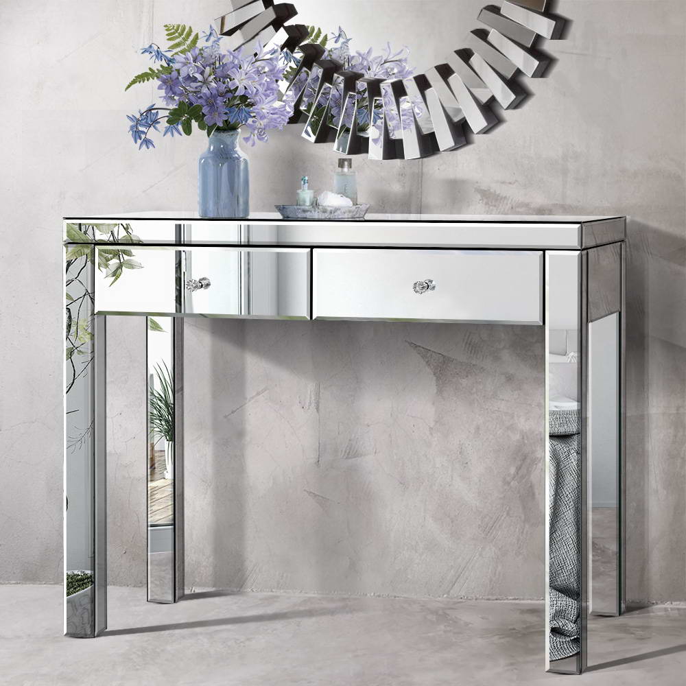 Artiss Mirrored Furniture Dressing Console Hallway Hall Table Sidebaord Drawers