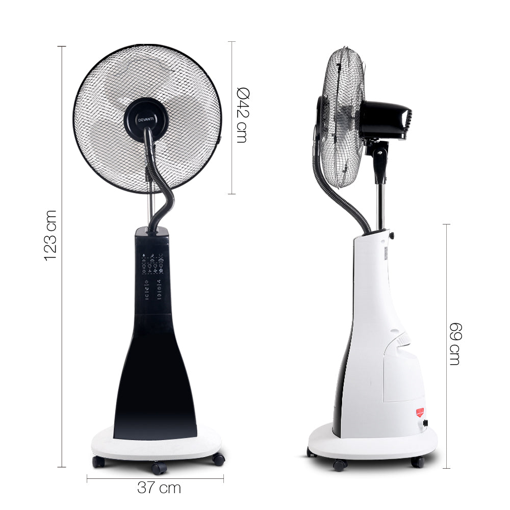 Devanti Portable Misting Fan with Remote Control - White