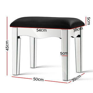 Artiss Mirrored Furniture Dressing Table Stool Foot Vanity Stools Makeup Chairs