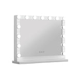 Embellir Makeup Mirror With Light Hollywood 15 LED Bulbs Vanity Lighted White 58cm x 46cm