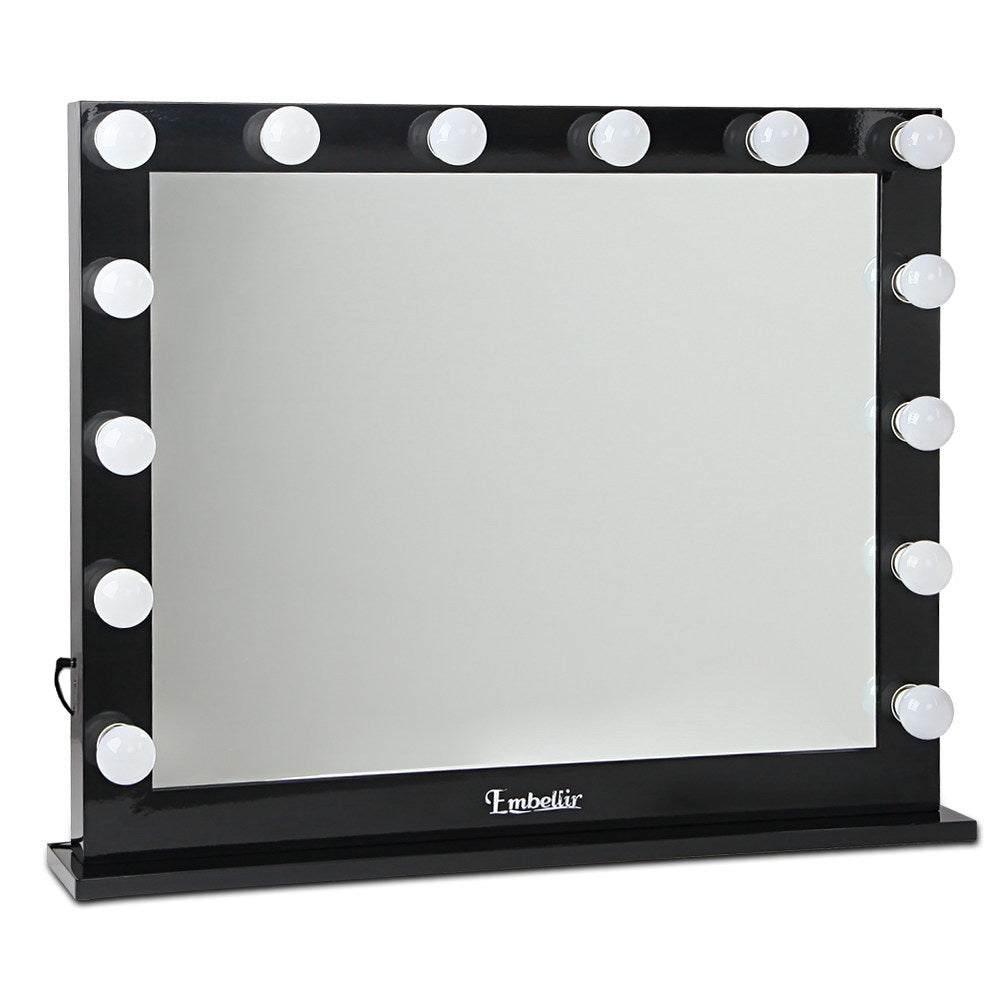 Embellir Make Up Mirror with LED Lights - Black