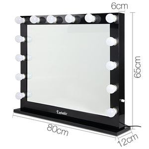 Embellir Make Up Mirror with LED Lights - Black