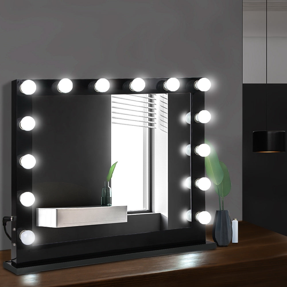 Embellir Make Up Mirror with LED Lights - Black