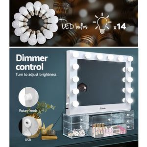 Embellir Hollywood Makeup Mirror With Light Jewellery Cabinet LED Bulbs Mirrors