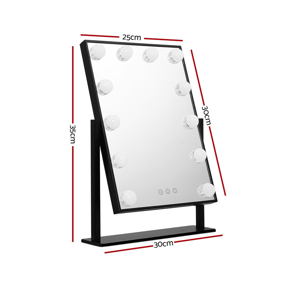 Embellir LED Standing Makeup Mirror - Black