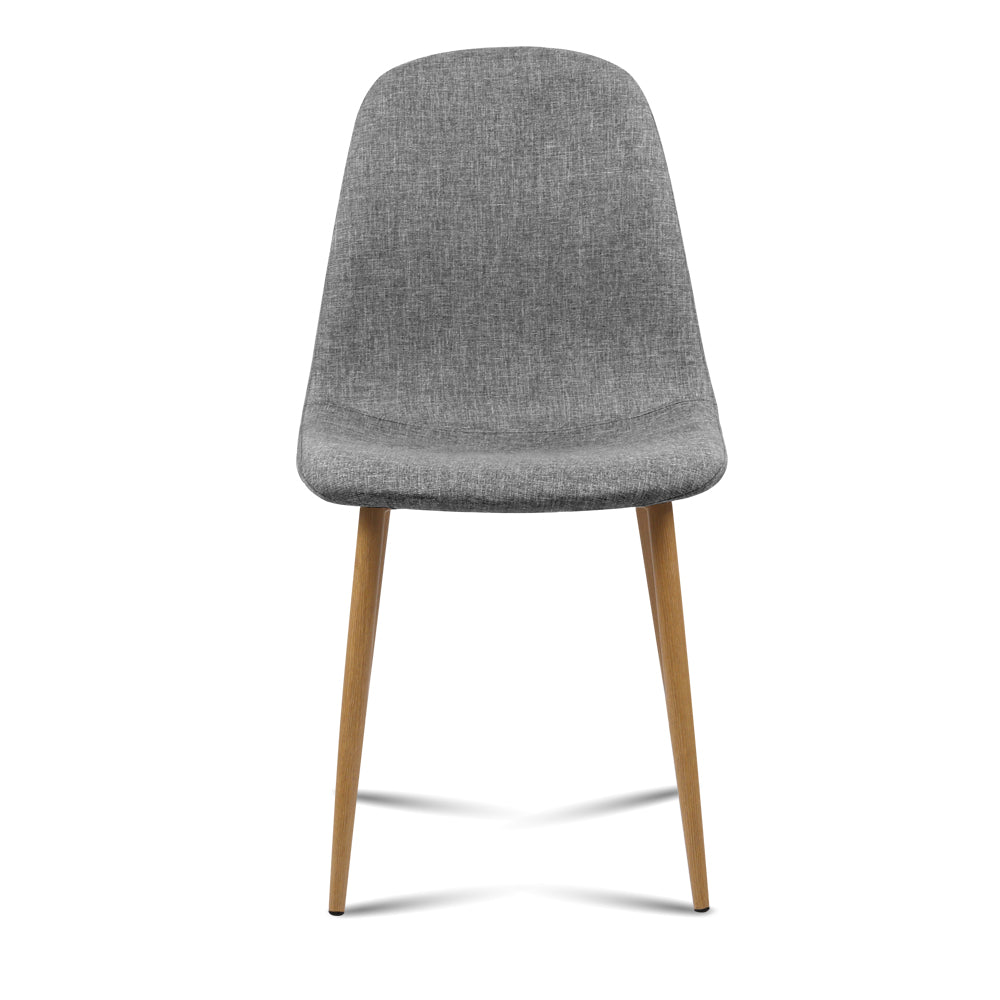 Artiss 4x Adamas Fabric Dining Chairs - Light Grey