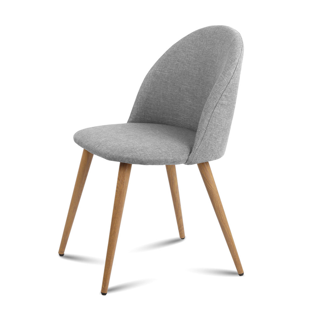 2 X Artiss Dining Chairs Armchair Light Grey