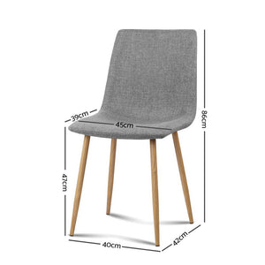 Artiss 4X Collins Dining Chairs - Light Grey
