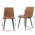 Artiss Dining Chairs Replica Kitchen Chair PU Leather Padded Retro Iron Legs x2