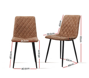 Artiss Dining Chairs Replica Kitchen Chair PU Leather Padded Retro Iron Legs x2