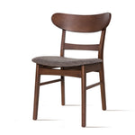 2x Artiss Dining Chairs Kitchen Chair Rubber Wood Retro Cafe Brown Fabric Padded