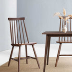 2x Artiss Dining Chairs Kitchen Chair Rubber Wood Retro Cafe Brown Wooden Seat