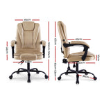 Artiss Massage Office Chair Gaming Chair Recliner Computer Chairs Khaki