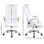 PU Leather 8 Point Massage Office Chair - White