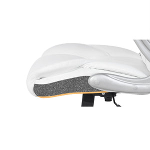 PU Leather 8 Point Massage Office Chair - White