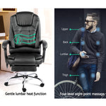 8 Point Reclining Message Chair - Black