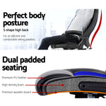 8 Point PU Leather Reclining Heated Massage Chair - Blue