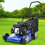 Lawn Mower 139cc 17" Petrol Powered Push Lawnmower 4 Stroke Steel Deck