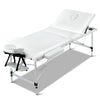 Zenses 3 Fold Portable Aluminium Massage Table - White