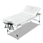 Zenses 3 Fold Portable Aluminium Massage Table - White