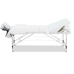 Zenses 3 Fold Portable Aluminium Massage Table - White