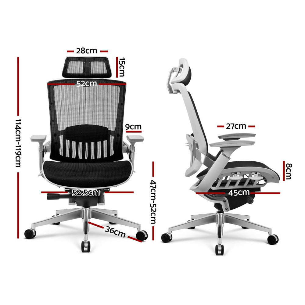 Artiss Office Chair Gaming Chair Computer Chairs Mesh Net Aluminium Alloy Black