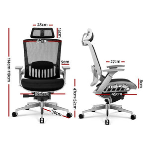 Artiss Office Chair Gaming Chair Computer Chairs Mesh Net Aluminium Alloy Black