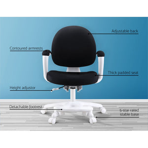 Artiss Kids Study Chair Child Children Desk Chair Table Chairs Footrest Black