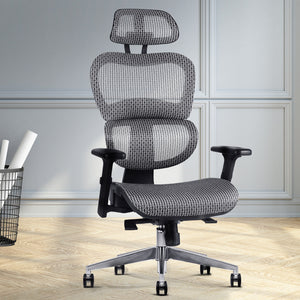 Artiss Office Chair Computer Gaming Chair Mesh Net Seat Grey