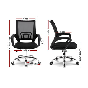 Artiss Office Chair Gaming Chair Computer Mesh Chairs Executive Mid Back Black